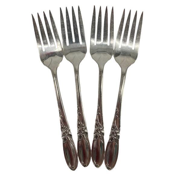 Lot of 4 Oneida community white Orchid silver plate salad fork - Picture 1 of 6